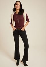 24/7 Ada Ribbed Long Sleeve Tee, C9735, small