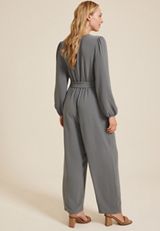 Surplice Tie Waist Jumpsuit, C9768, small