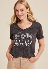 May Contain Alcohol Graphic Tee, BLACK, small