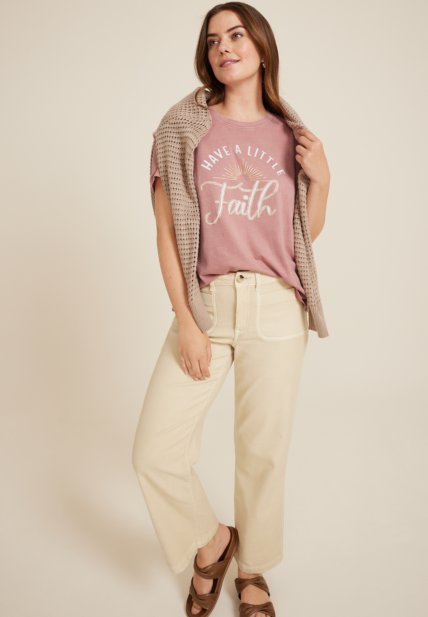 Have A Little Faith Relaxed Fit Graphic Tee, C3343, large