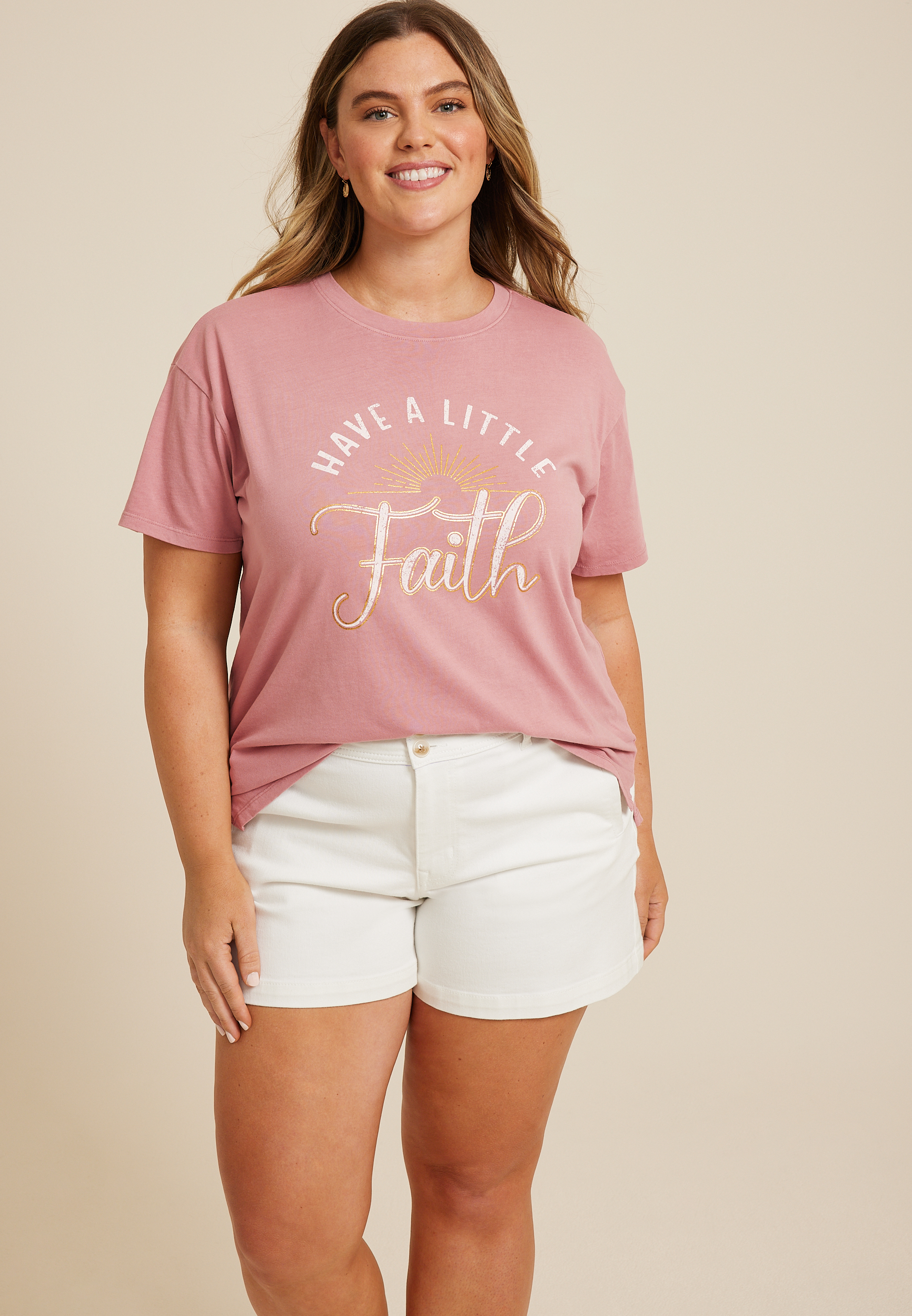 Plus Have A Little Faith Relaxed Fit Graphic Tee