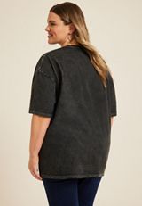 Plus Size Wild And Free Relaxed Fit Graphic Tee, BLACK, small