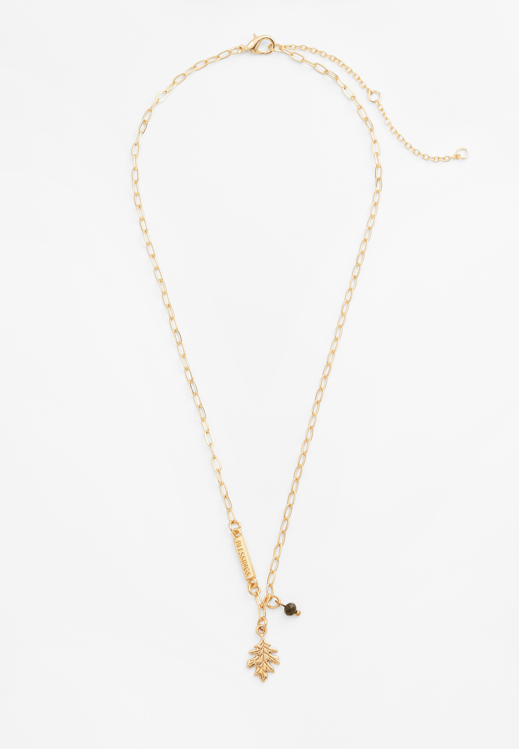 Blessings Leaf Pendant Necklace, , large