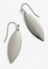 Silver Oblong Drop Earrings, C431, small