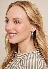 Silver Oblong Drop Earrings, C431, small