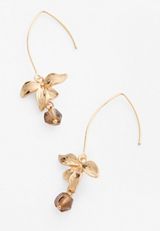 Gold Petal Wire Drop Earrings, C605, small