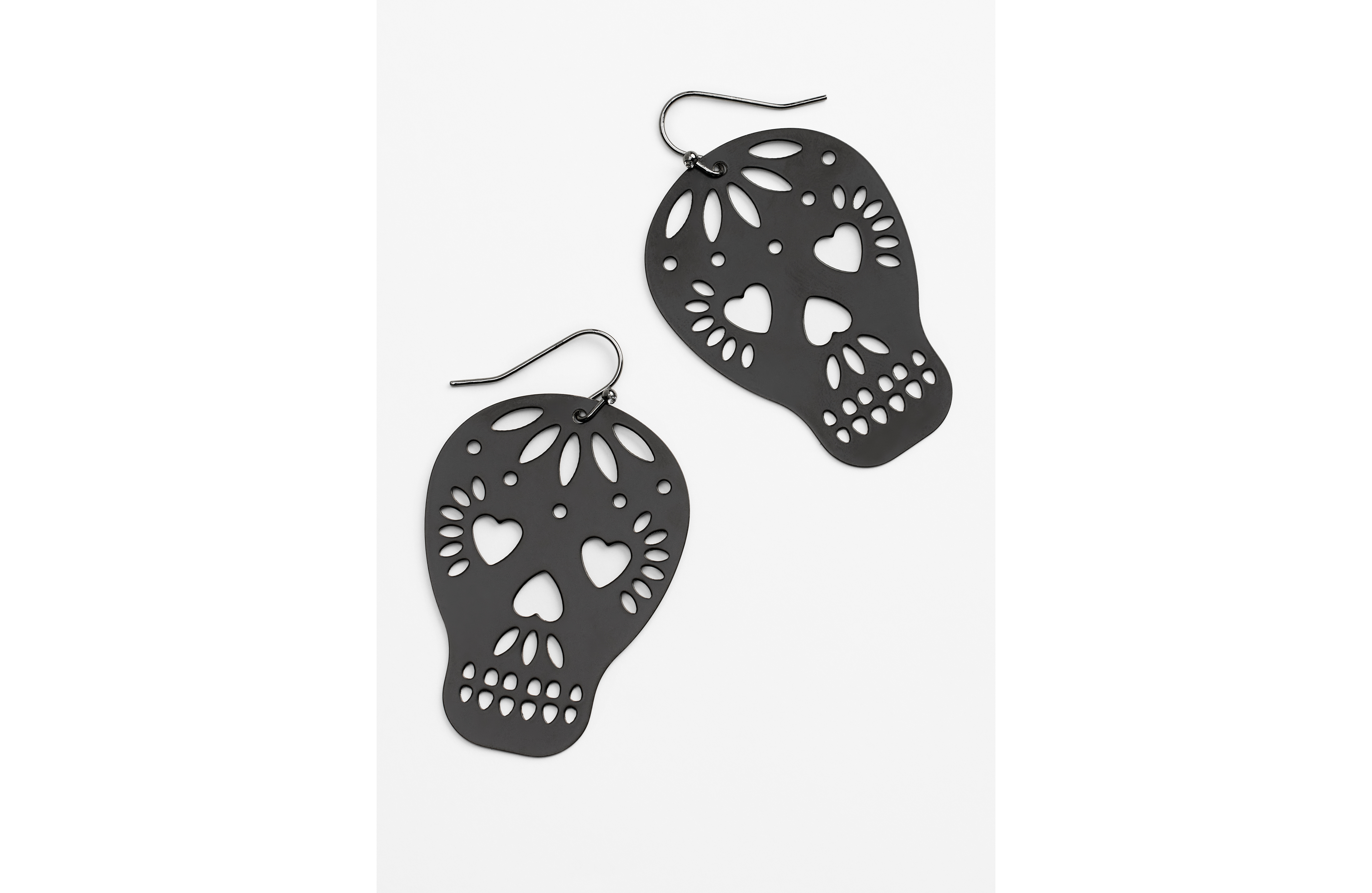 Black Skull Drop Earrings