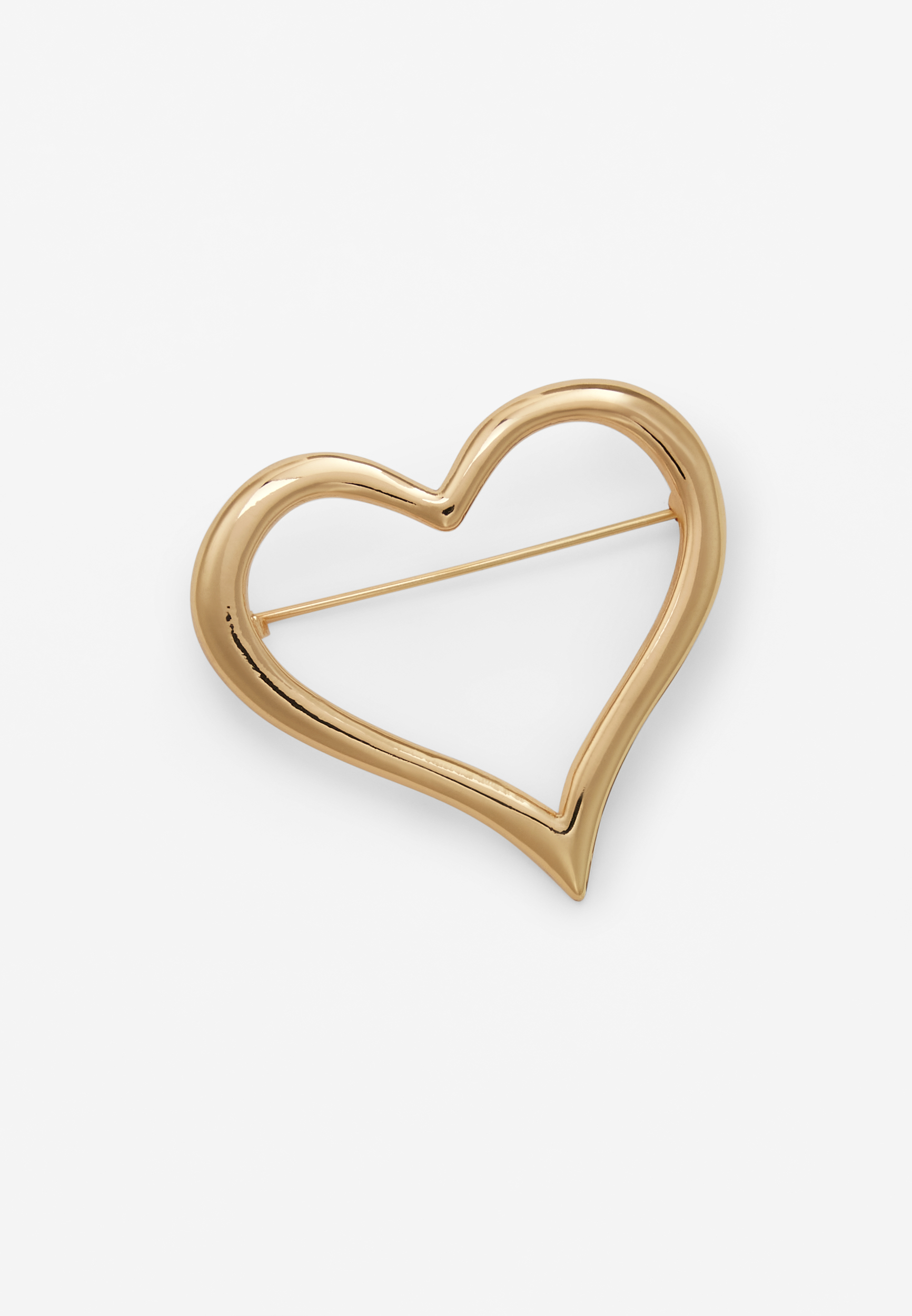 Gold Open Heart Brooch