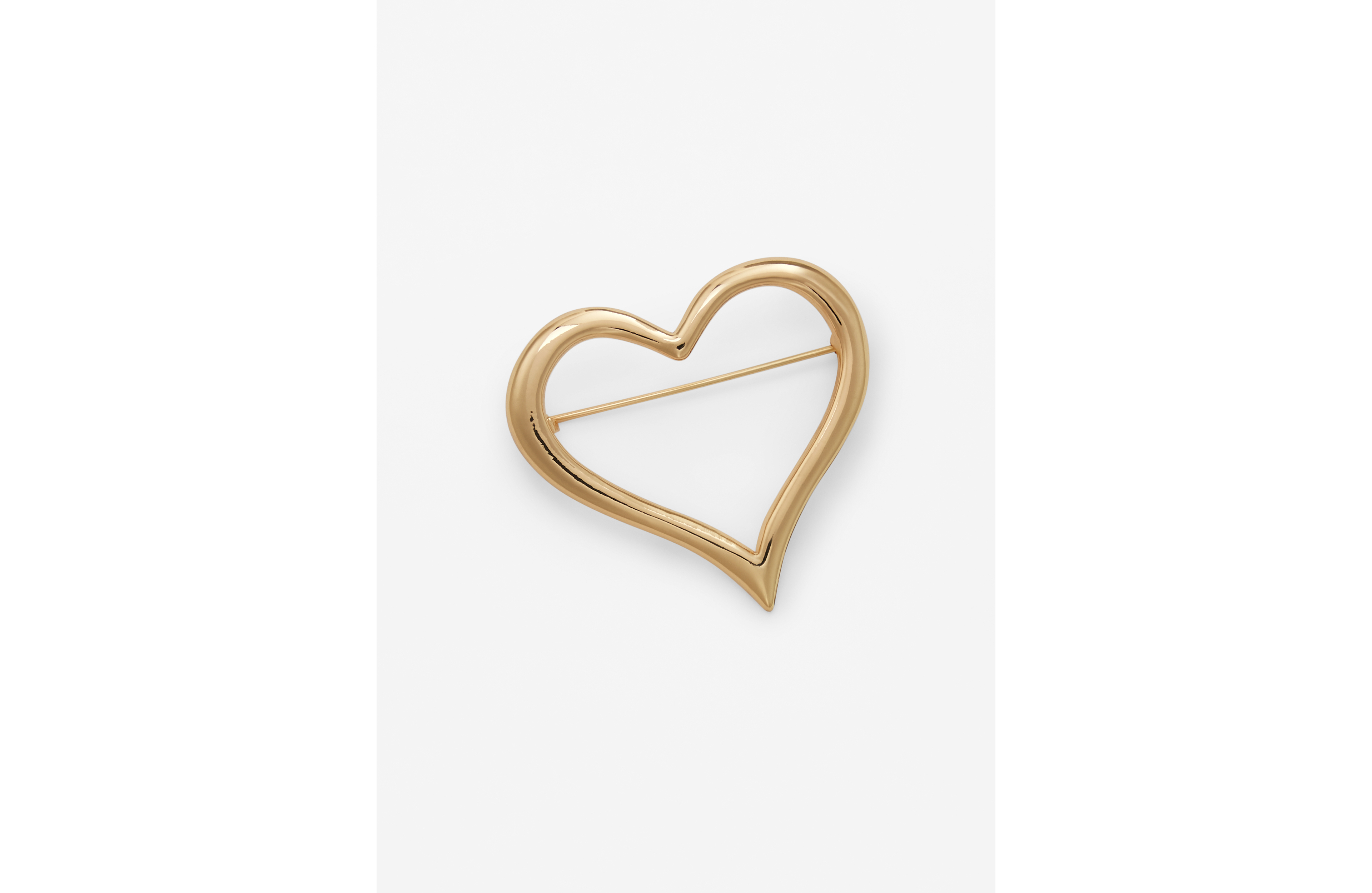 Gold Open Heart Brooch
