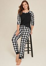 Raglan Long Sleeve Tee And Jogger Pajama Set, C5960, small