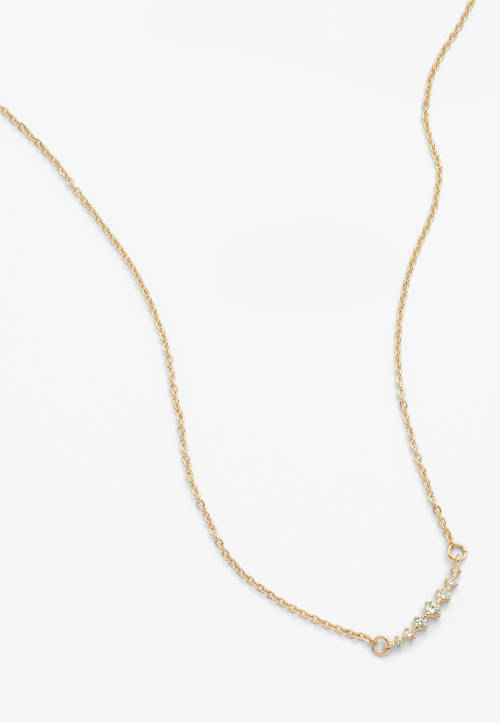 Gold Dainty Crystal Necklace