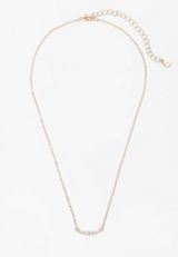 Gold Dainty Crystal Necklace, GOLD, small