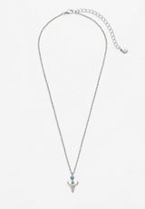 Silver Western Bull Necklace, C104, small