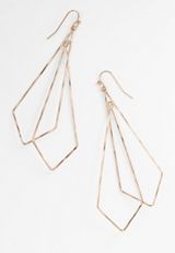 Rose Gold Drop Earrings, ROSE GOLD, small