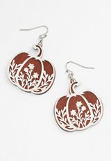 Silver Overlay Pumpkin Drop Earrings, C115, small