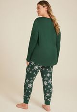Plus Size Wake Me Up When Winter Is Over Graphic Tee And Jogger Pajama Set, C3895, small