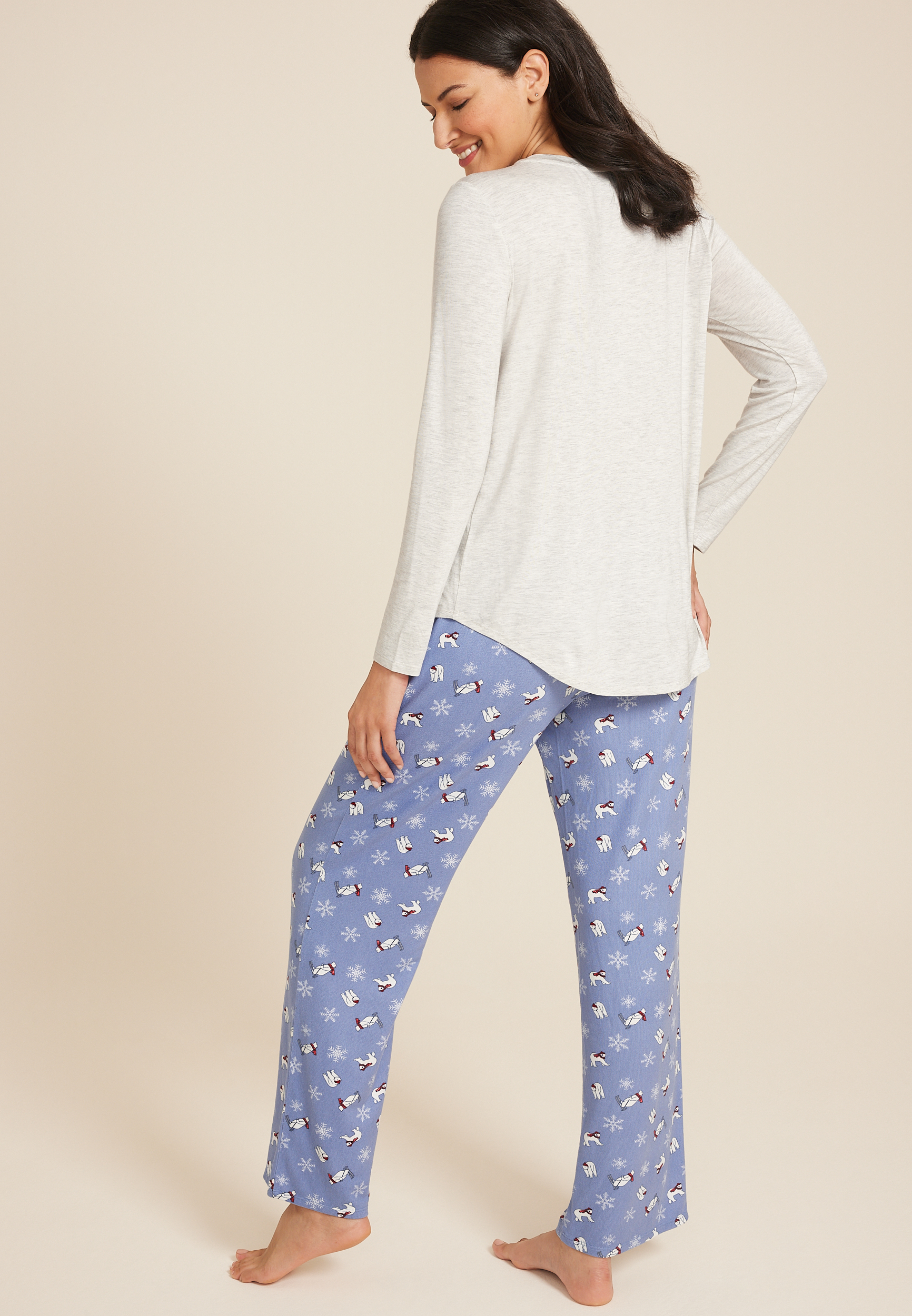 Always Cold Graphic Tee And Wide Leg Pajama Set, C9811, large
