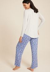 Always Cold Graphic Tee And Wide Leg Pajama Set, C9811, small