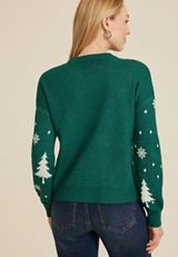 Winter Trees Knit Sweater, C3409, small