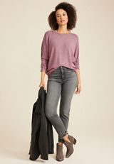 24/7 Dakota Long Sleeve Dolman Top, C7249, small