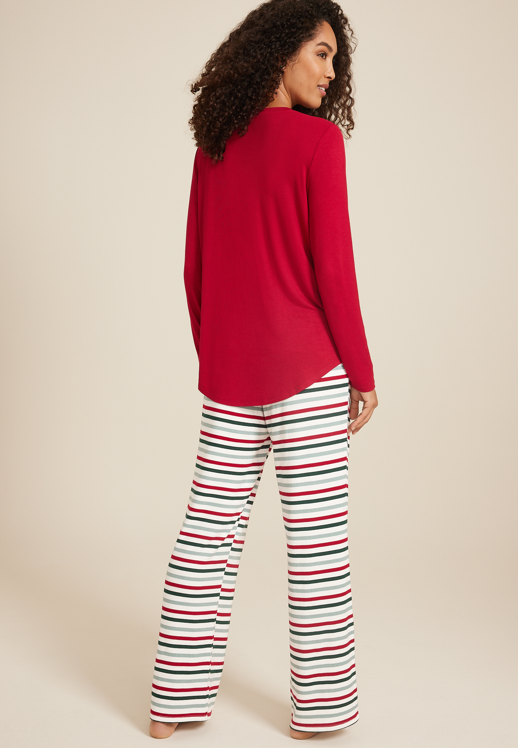 Merry Mama Graphic Tee And Jogger Pajama Set, REBEL RED COMBO, large