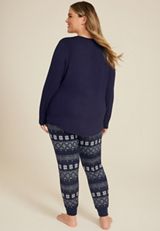 Plus Size Lets Hibernate Graphic Tee And Jogger Pajama Set, C1943, small