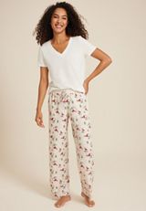 Snoopy Hacci Wide Leg Pajama Pants, C6815, small