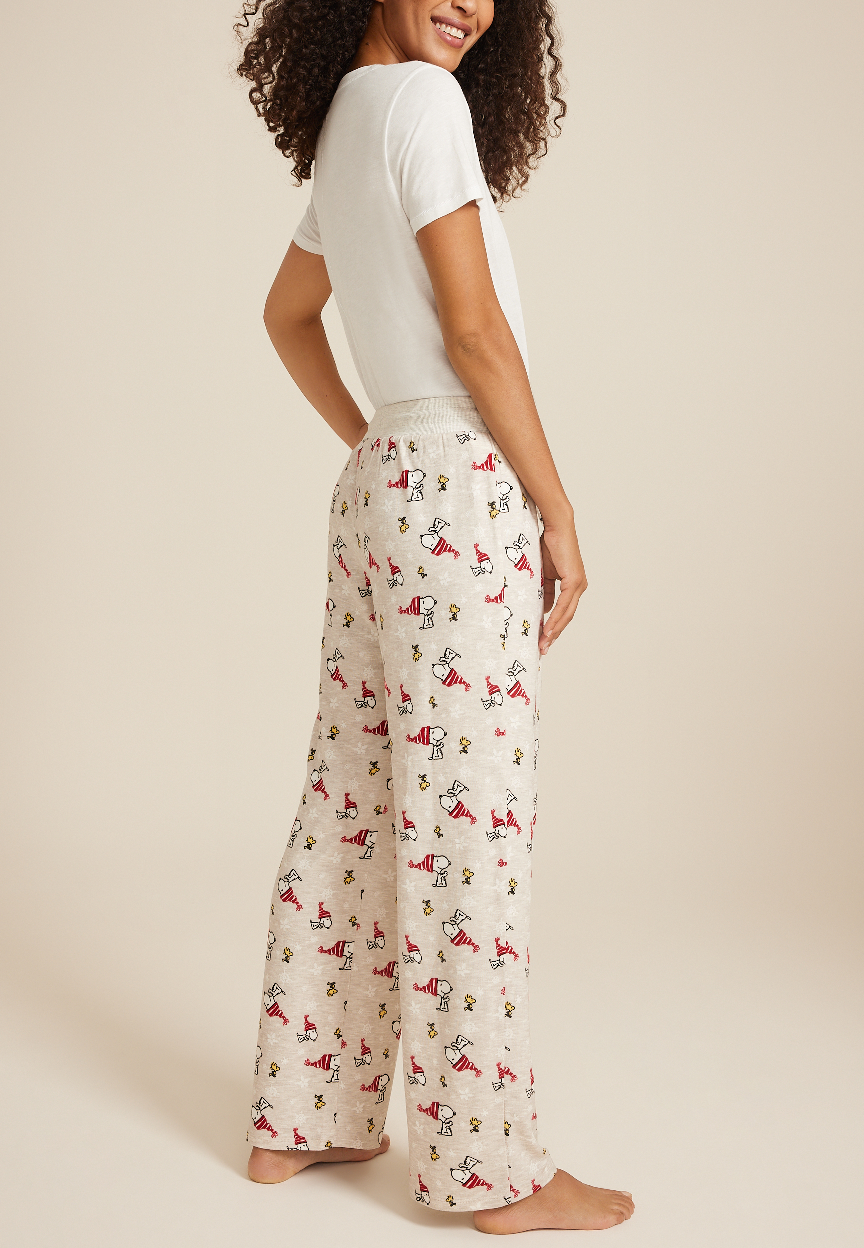 Snoopy Hacci Wide Leg Pajama Pants, C6815, large