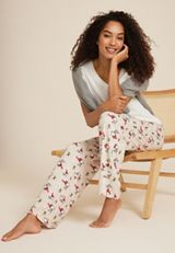 Snoopy Hacci Wide Leg Pajama Pants, C6815, small
