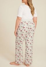 Plus Size Snoopy Hacci Wide Leg Pajama Pants, C6815, small