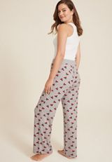 Holiday Red Car Hacci Wide Leg Pajama Pants, HEATHER GRAY COMBO, small