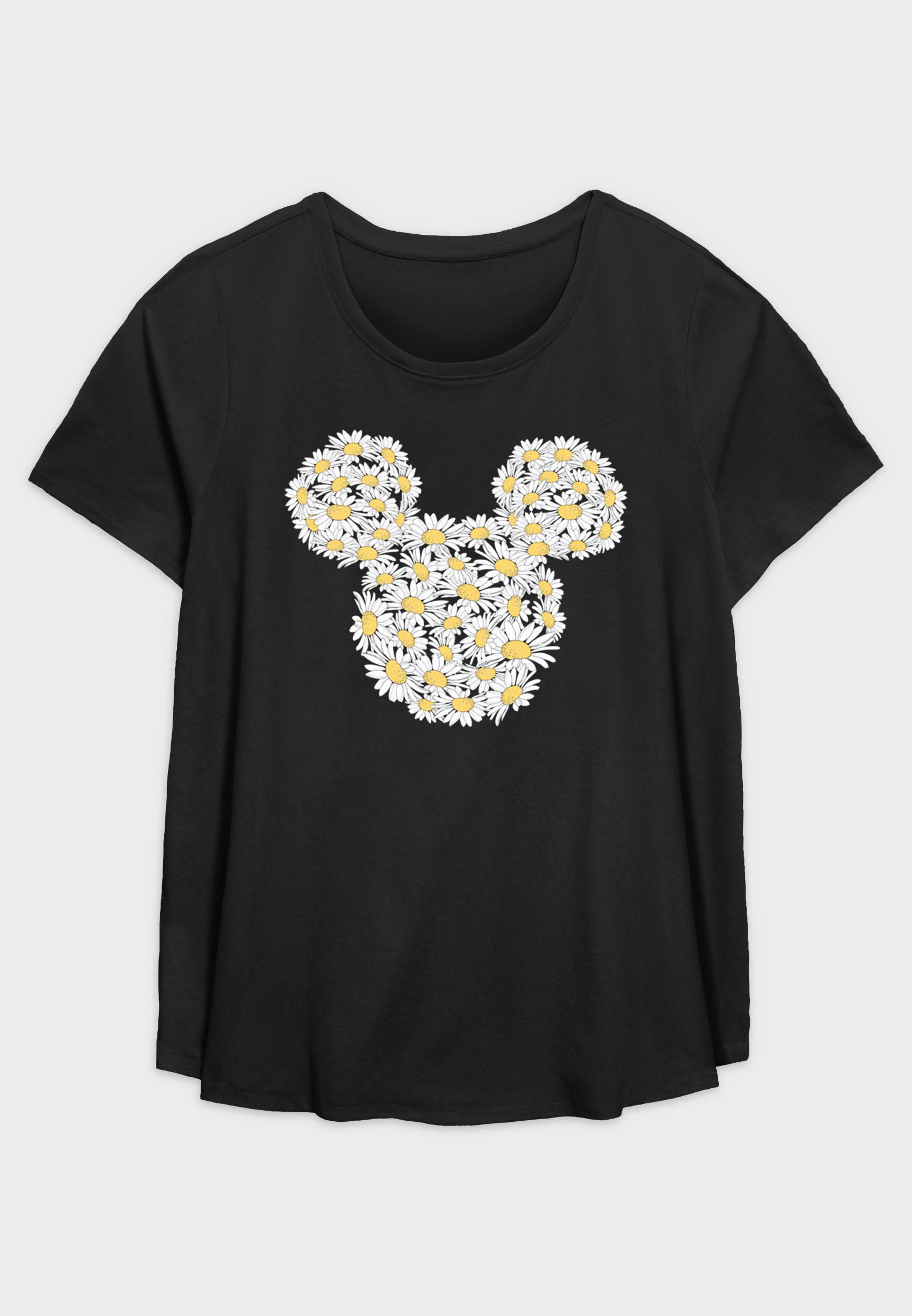 Fifth Sun Plus Mickey Mouse Flowers Graphic Tee