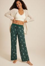 Winter Tree Hacci Wide Leg Pajama Pants, C3409, small