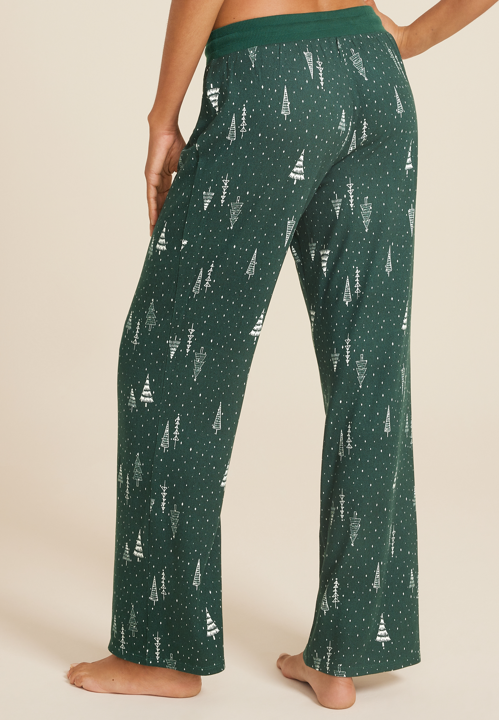 Winter Tree Hacci Wide Leg Pajama Pants, C3409, large