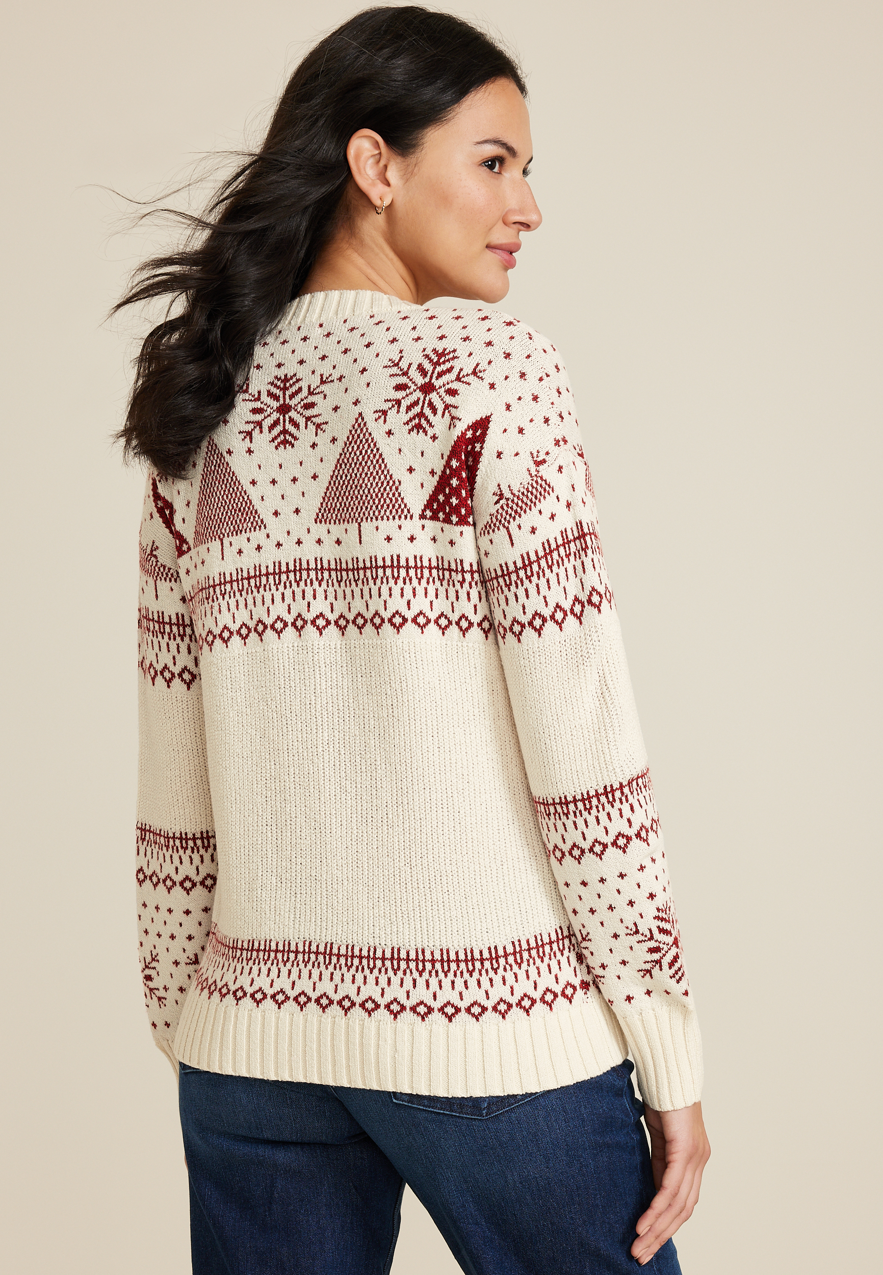Holiday Fair Isle Button Front Cardigan, C3986, large