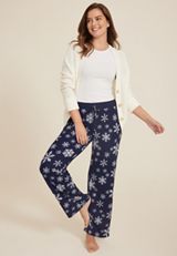 Snowflake Hacci Wide Leg Pajama Pants, C1772, small