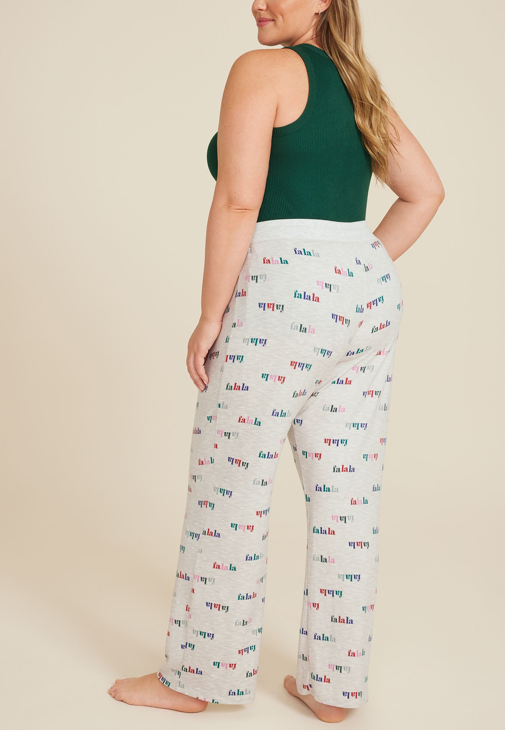 Plus Size Fa La La Hacci Wide Leg Pajama Pants, C1524, large