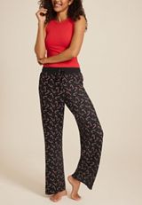 Candy Cane Hacci Wide Leg Pajama Pants, C278, small