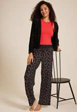 Candy Cane Hacci Wide Leg Pajama Pants, C278, small