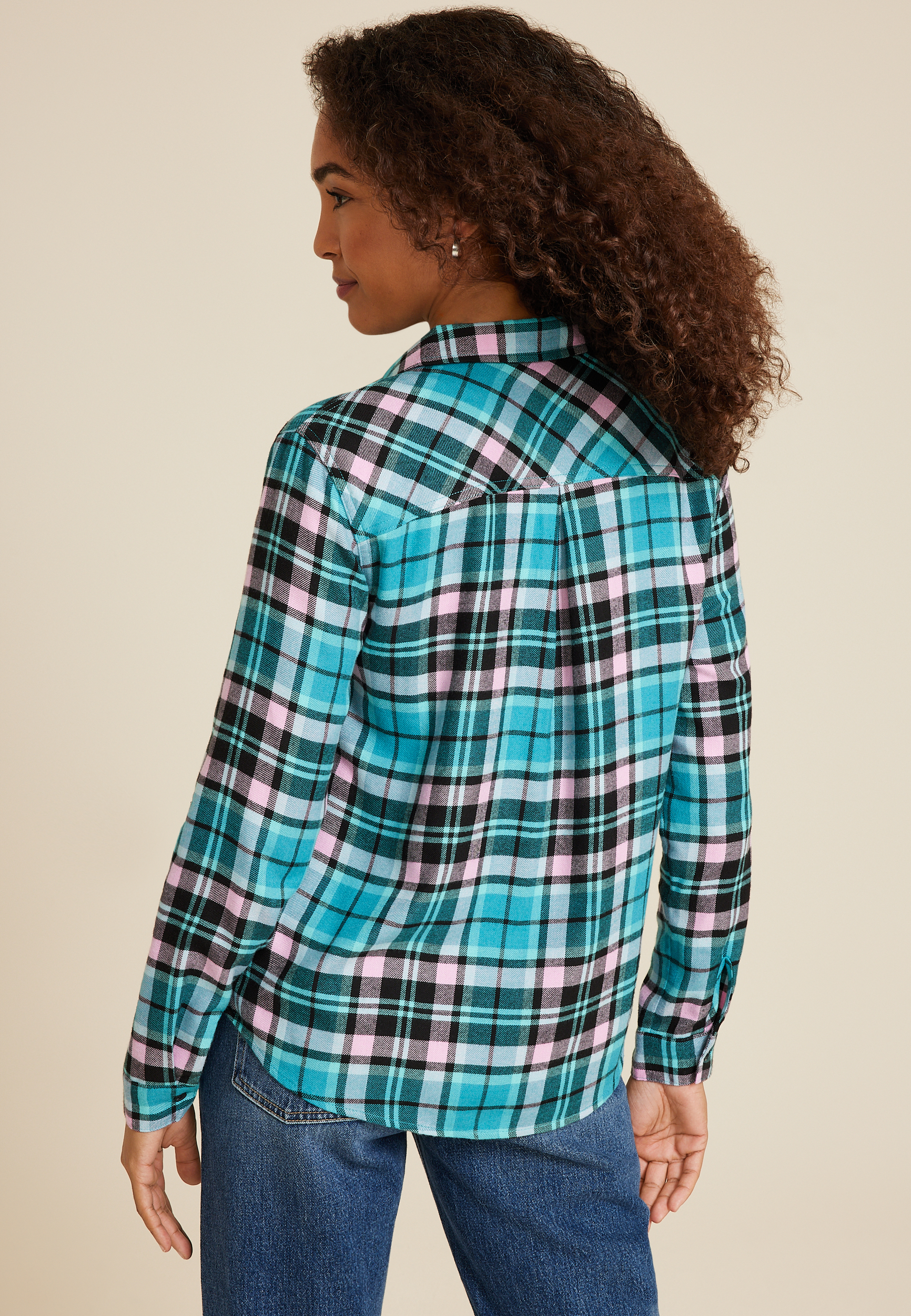 Cabin Plaid Classic Button Down Shirt, C2574, large