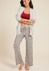 Holiday Lights Hacci Wide Leg Pajama Pants, MEDIUM HEATHER GRAY COMBO, small