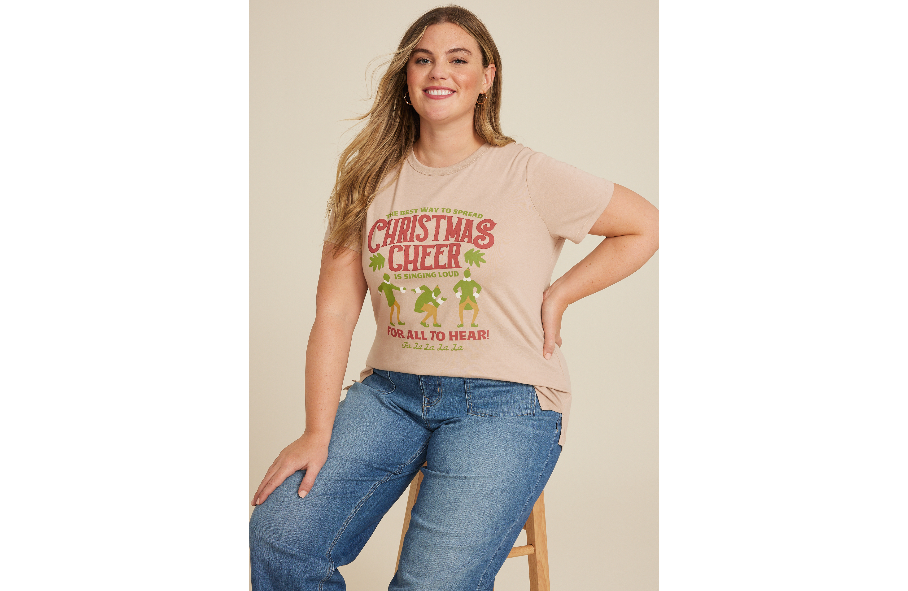 Plus ELF Christmas Cheer Classic Fit Graphic Tee