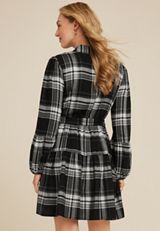 Plaid Babydoll Mini Dress, C2660, small