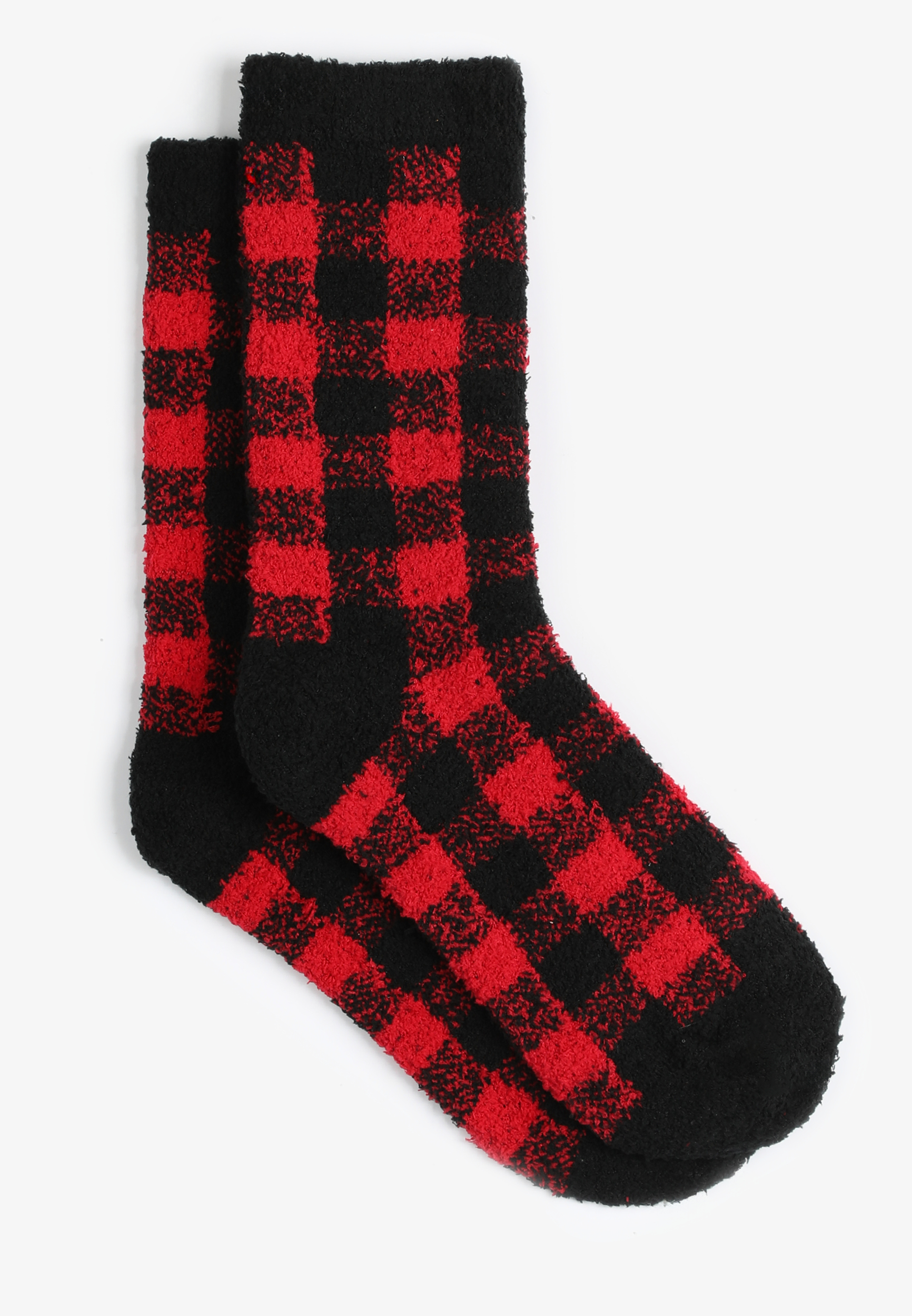 Cozy Buffalo Plaid Crew Socks maurices