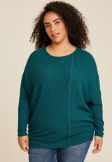 Plus Size 24/7 Dakota Ribbed Dolman Top, C2714, small