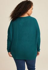 Plus Size 24/7 Dakota Ribbed Dolman Top, C2714, small