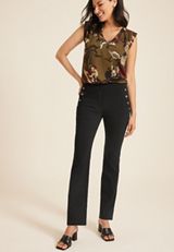 Bengaline Sailor Button Mid Rise Bootcut Pant, , small