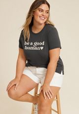 Plus Size Be A Good Human Classic Fit Graphic Tee, C1876, small