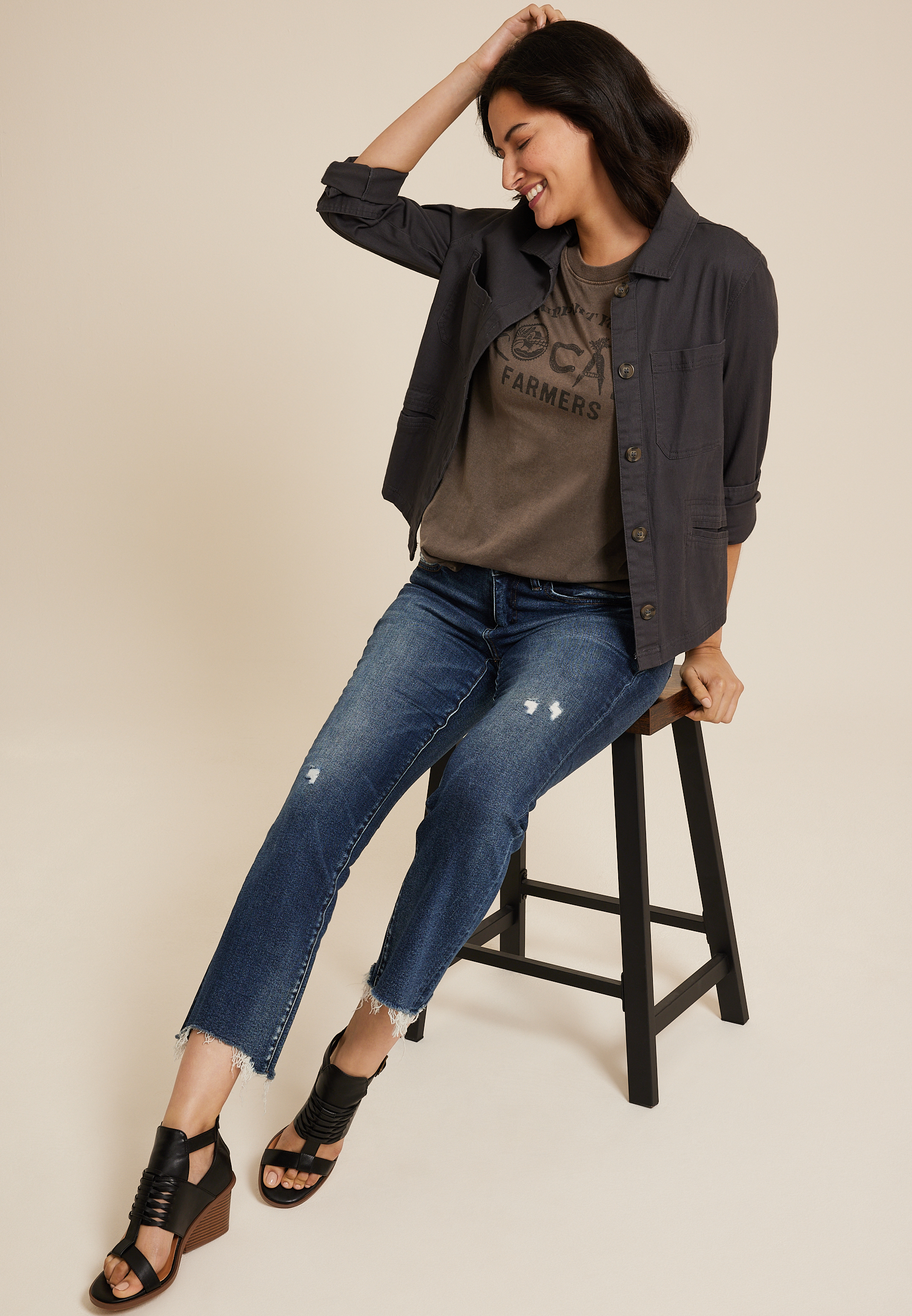 Support Your Local Farmers Oversized Fit Graphic Tee, C6002, large