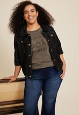 Plus Size Support Your Local Farmers Oversized Fit Graphic Tee, C6002, small
